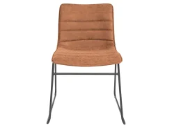 Office Star Halo Faux Leather Stacking Chairs, Sand/Black, Set Of 2 Chairs
