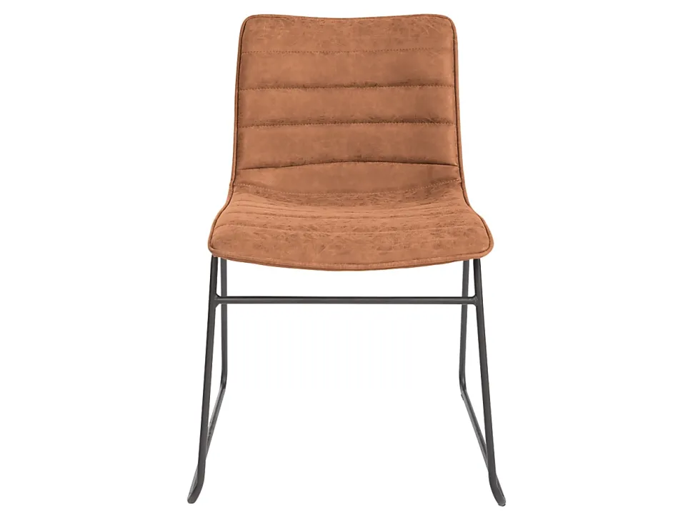 Office Star Halo Faux Leather Stacking Chairs, Sand/Black, Set Of 2 Chairs