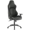 Office Star High Stakes Ergonomic Bonded Leather Computer Gaming Chair, Black/White