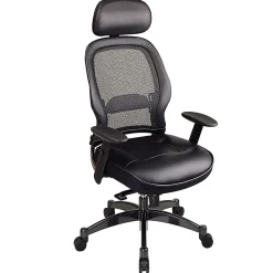 Office Star™ Matrex® Bonded Leather/Mesh High-Back Chair, Black