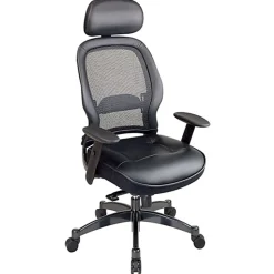 Office Star™ Matrex® Bonded Leather/Mesh High-Back Chair, Black