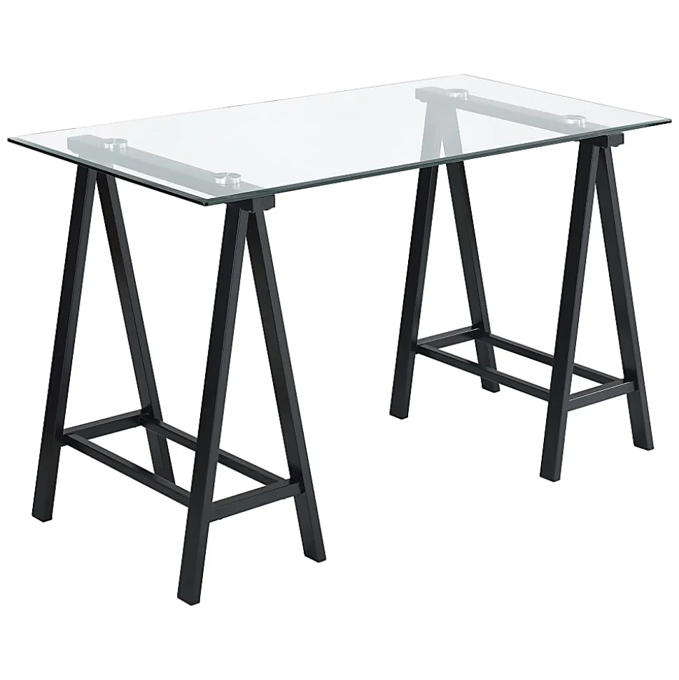 Office Star™ Middleton 47"W Writing Desk, Clear/Black