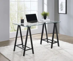 Office Star™ Middleton 47"W Writing Desk, Clear/Black