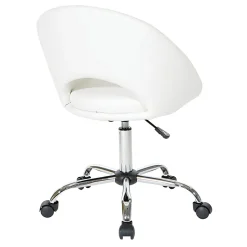 Office Star Milo Mid-Back Office Chair, White/Chrome