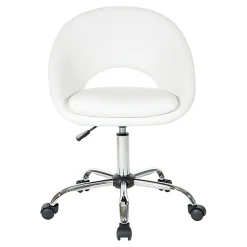 Office Star Milo Mid-Back Office Chair, White/Chrome