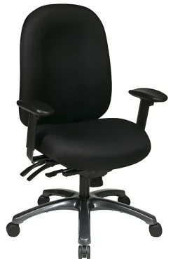 Office Star™ Multi-Function High-Back Fabric Task Chair, Black