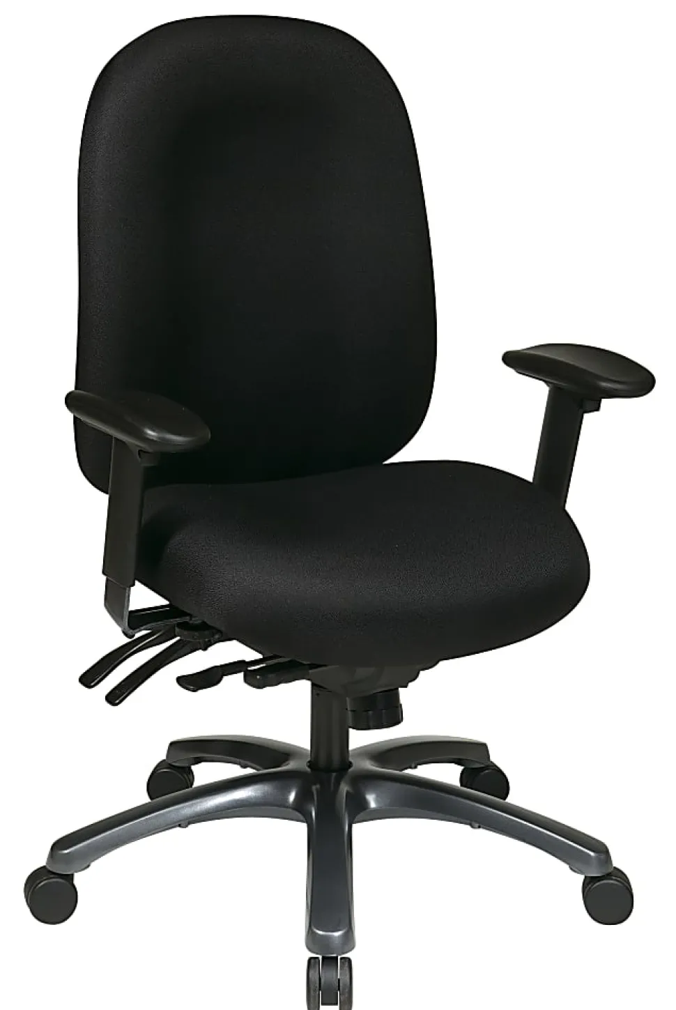 Office Star™ Multi-Function High-Back Fabric Task Chair, Black