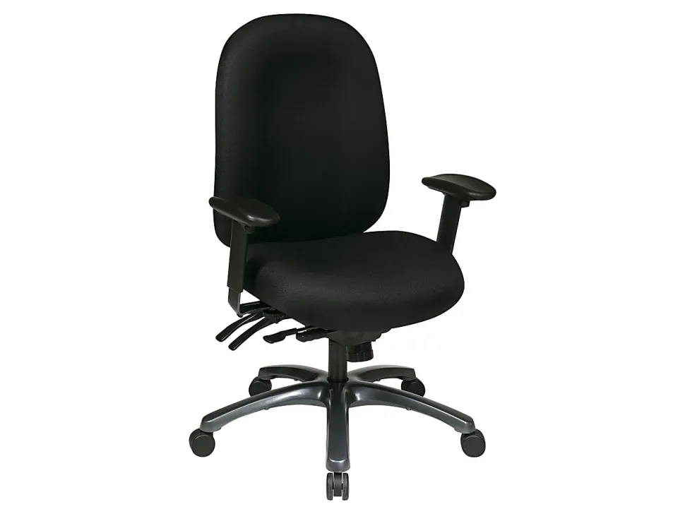 Office Star™ Multi-Function High-Back Fabric Task Chair, Black