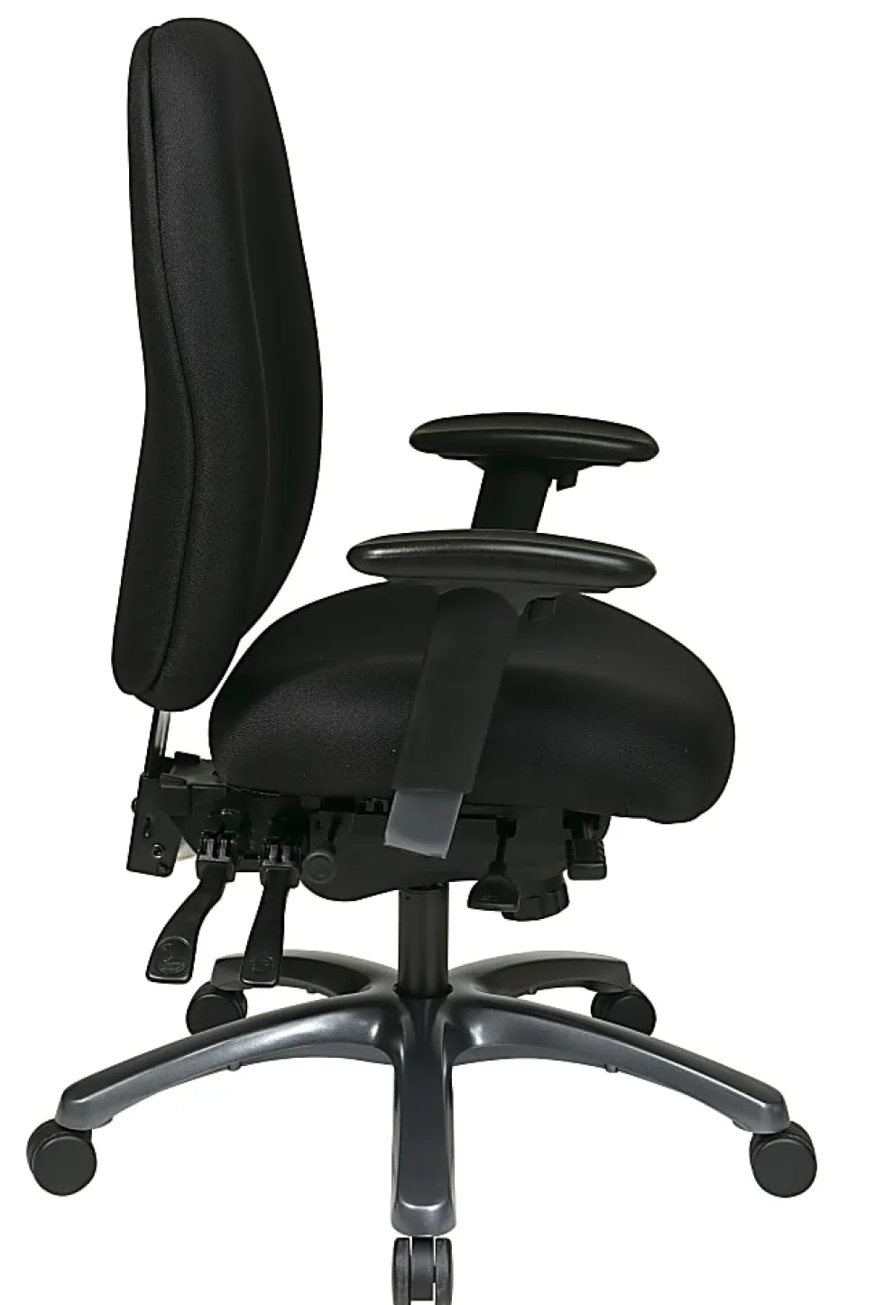 Office Star™ Multi-Function High-Back Fabric Task Chair, Black