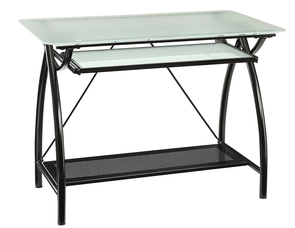 Office Star™ Newport 40"W Computer Desk, Clear/Black