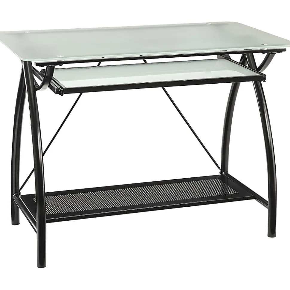 Office Star™ Newport 40"W Computer Desk, Clear/Black