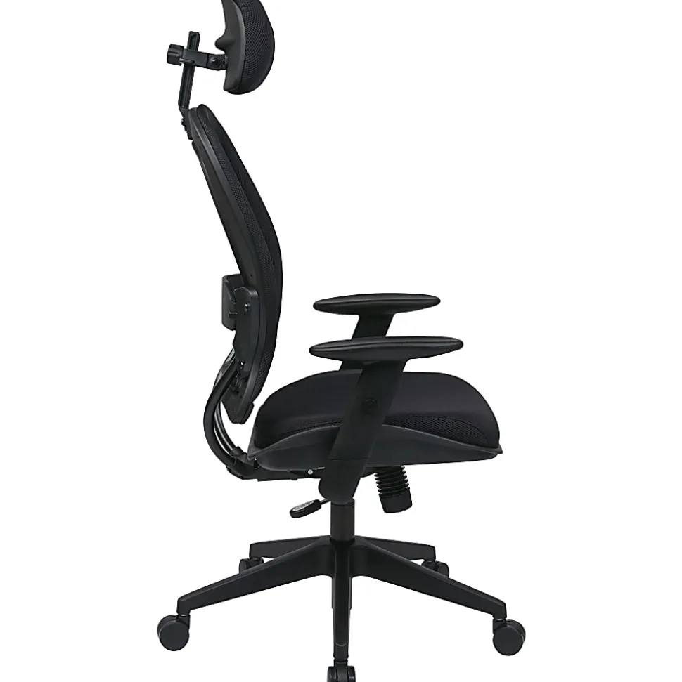 Office Star™ Professional Air Grid™ Mesh High-Back Office Chair With Headrest, Black
