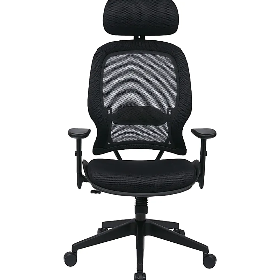 Office Star™ Professional Air Grid™ Mesh High-Back Office Chair With Headrest, Black