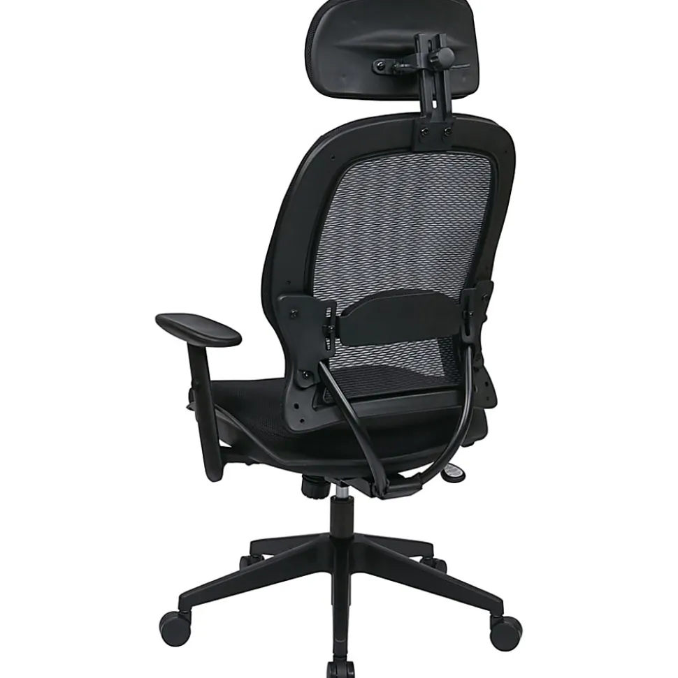 Office Star™ Professional Air Grid™ Mesh High-Back Office Chair With Headrest, Black