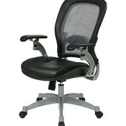 Office Star™ Professional AirGrid Bonded Leather High-Back Chair, Black/Platinum