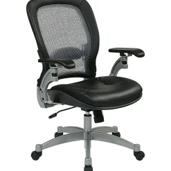 Office Star™ Professional AirGrid Bonded Leather High-Back Chair, Black/Platinum
