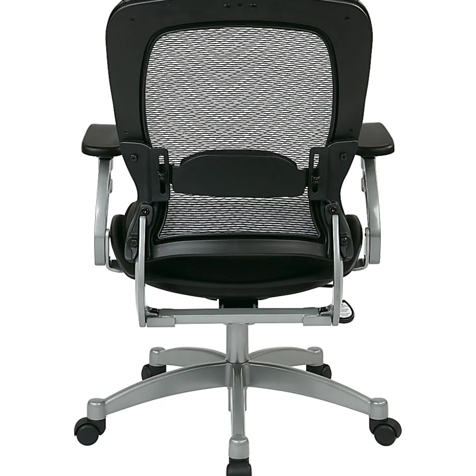 Office Star™ Professional AirGrid Bonded Leather High-Back Chair, Black/Platinum