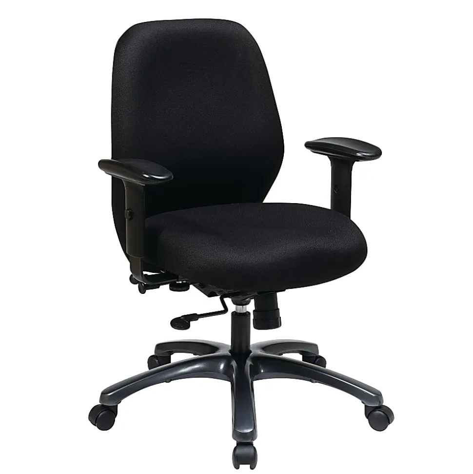Office Star™ ProLine II Adjustable Ergonomic Fabric Executive Chair, Black