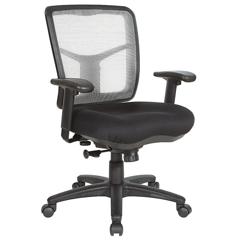 Office Star™ Pro-Line II® Air Mist Ergonomic Mesh Mid-Back Manager Chair, White