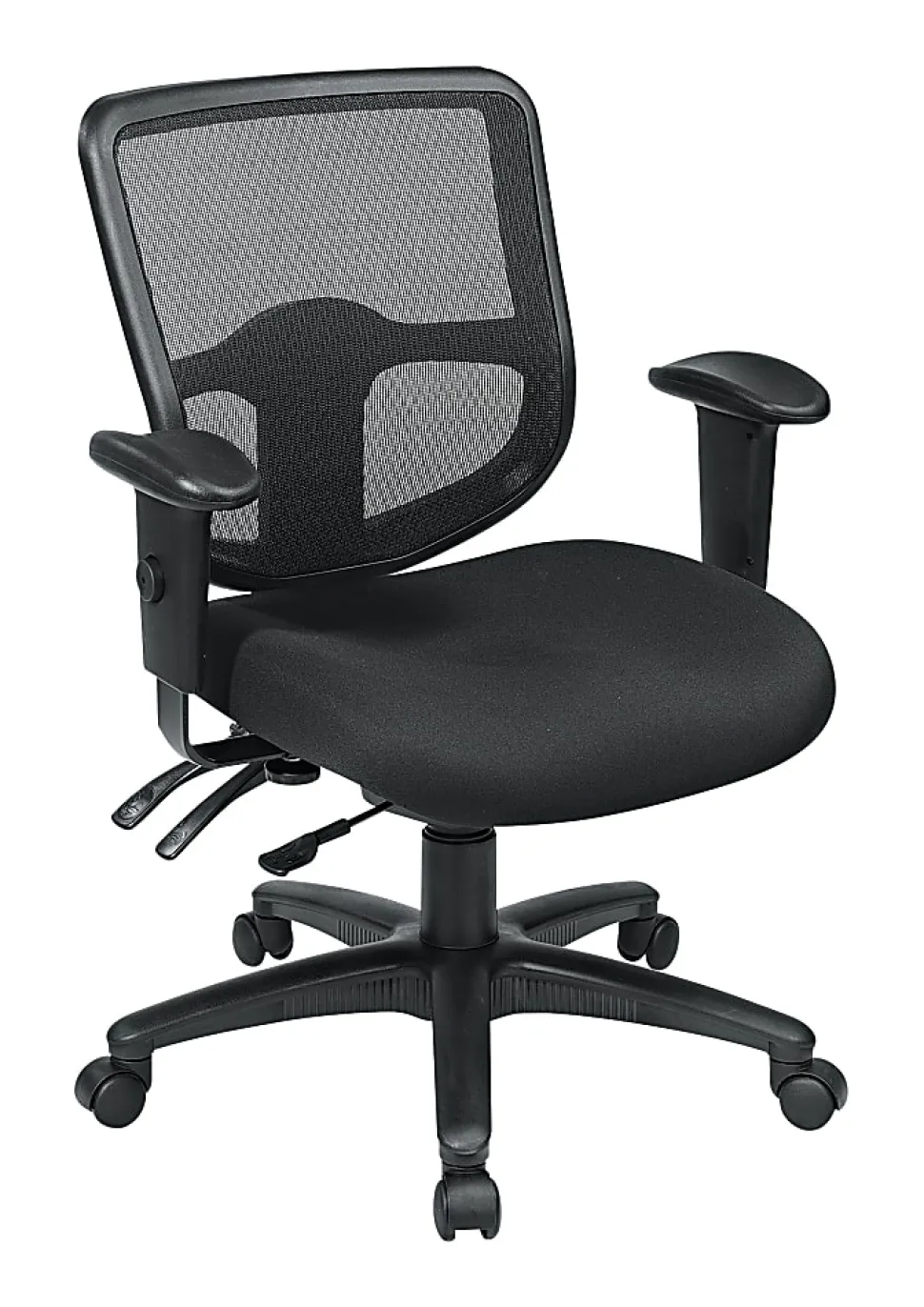 Office Star™ Pro Line II Pro Grid Ergonomic Task Chair With Adjustable Arms, Coal