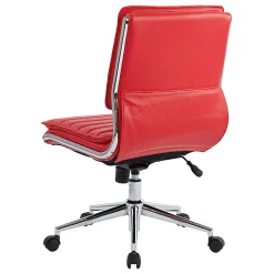 Office Star™ Pro-Line II™ SPX Armless Bonded Leather Mid-Back Chair, Red/Chrome