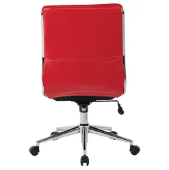 Office Star™ Pro-Line II™ SPX Armless Bonded Leather Mid-Back Chair, Red/Chrome