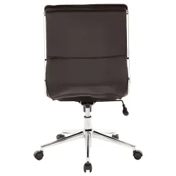 Office Star™ Pro-Line II™ SPX Armless Bonded Leather Mid-Back Chair, Black/Chrome