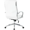 Office Star™ Pro-Line II™ SPX Bonded Leather High-Back Chair, White/Chrome