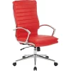 Office Star™ Pro-Line II™ SPX Bonded Leather High-Back Chair, Red/Chrome