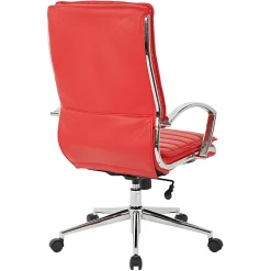 Office Star™ Pro-Line II™ SPX Bonded Leather High-Back Chair, Red/Chrome