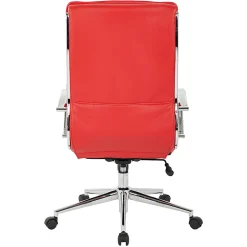 Office Star™ Pro-Line II™ SPX Bonded Leather High-Back Chair, Red/Chrome