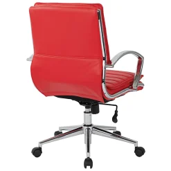 Office Star™ Pro-Line II™ SPX Bonded Leather Mid-Back Chair, Red/Chrome