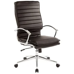Office Star™ Pro-Line II™ SPX Bonded Leather High-Back Chair, Black/Chrome