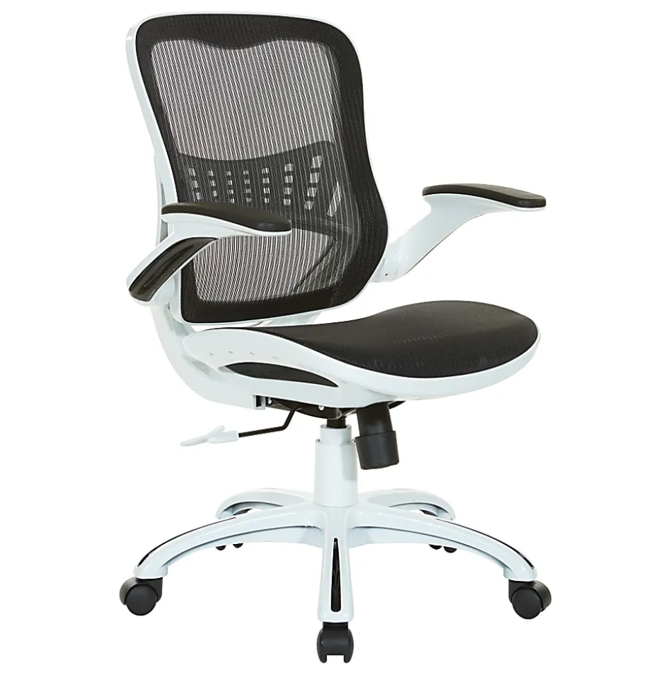 Office Star™ Riley Ergonomic Mesh Mid-Back Office Chair, Black