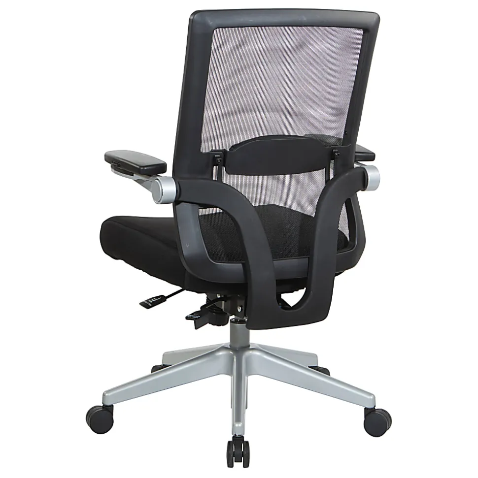 Office Star™ Space Seating 867 Series Ergonomic Mesh Mid-Back Manager's Chair, Black/Silver