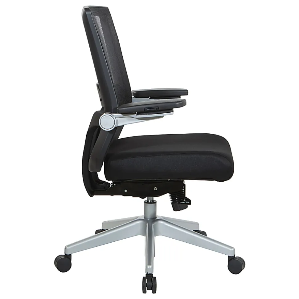 Office Star™ Space Seating 867 Series Ergonomic Mesh Mid-Back Manager's Chair, Black/Silver