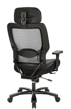 Office Starâ„¢ Space Seating 63 Series Bonded Leather Executive Big And Tall High-Back Chair With Headrest, Black