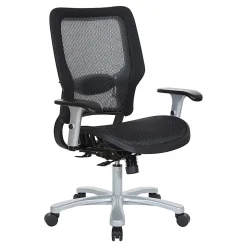 Office Starâ„¢ Space Seating 63 Series Ergonomic Air Grid Mid-Back Big And Tall Chair, Black/Silver