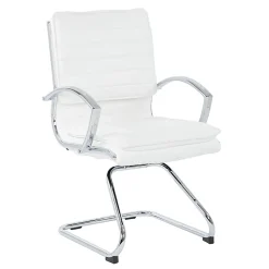 Office Star™ SPX23595C Faux Leather Mid-Back Guest Chair, White