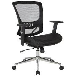 Office Star™ Ventilated Seating Ergonomic Mesh Mid-Back Manager’s Chair, Black/Chrome