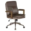 Office Star Woodlands Faux Leather High-Back Executive Office Chair, Chocolate