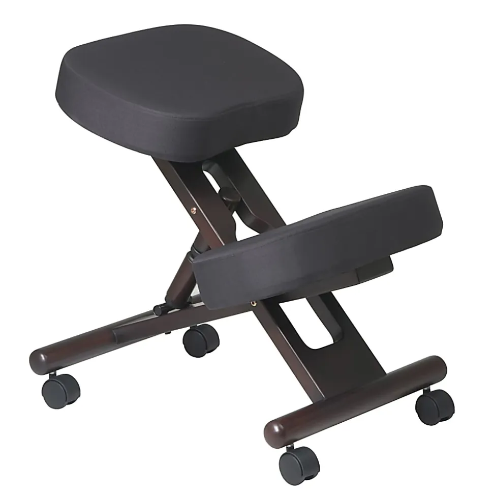 Office Star™ Work Smart Ergonomic Knee Chair, Black/Espresso
