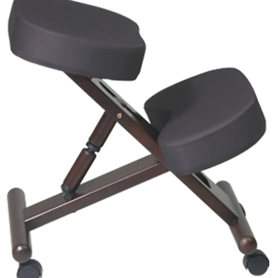 Office Star™ Work Smart Ergonomic Knee Chair, Black/Espresso