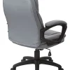 Office Star™ Work Smart™ Faux Leather High-Back Chair, Charcoal/Black