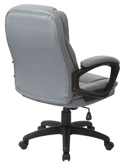 Office Starâ„¢ Work Smartâ„¢ Faux Leather High-Back Chair, Charcoal/Black