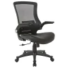 Office Star™ Work Smart Faux Leather Screen-Back Manager Chair, Flip Arms, Black