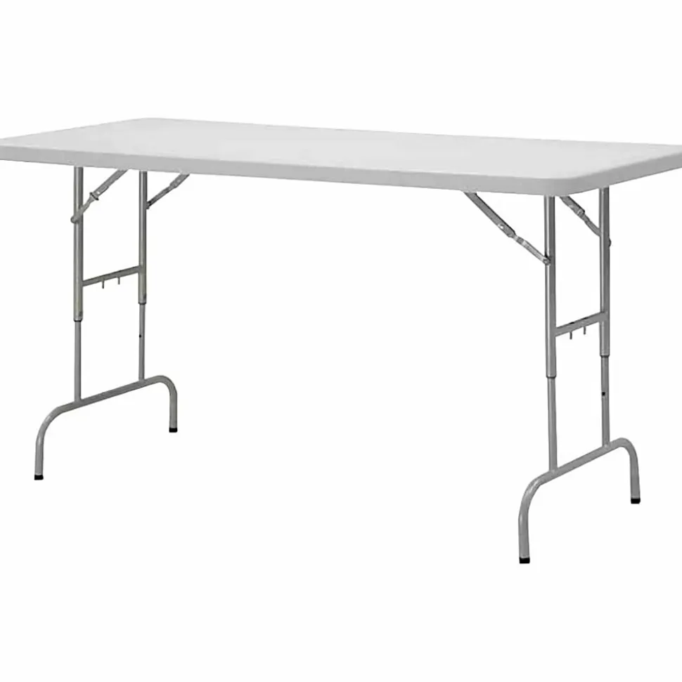 Office Star WorkSmart Height-Adjustable Resin Multipurpose Table, 29-1/2"H x 72"W x 30"D, Unfinished