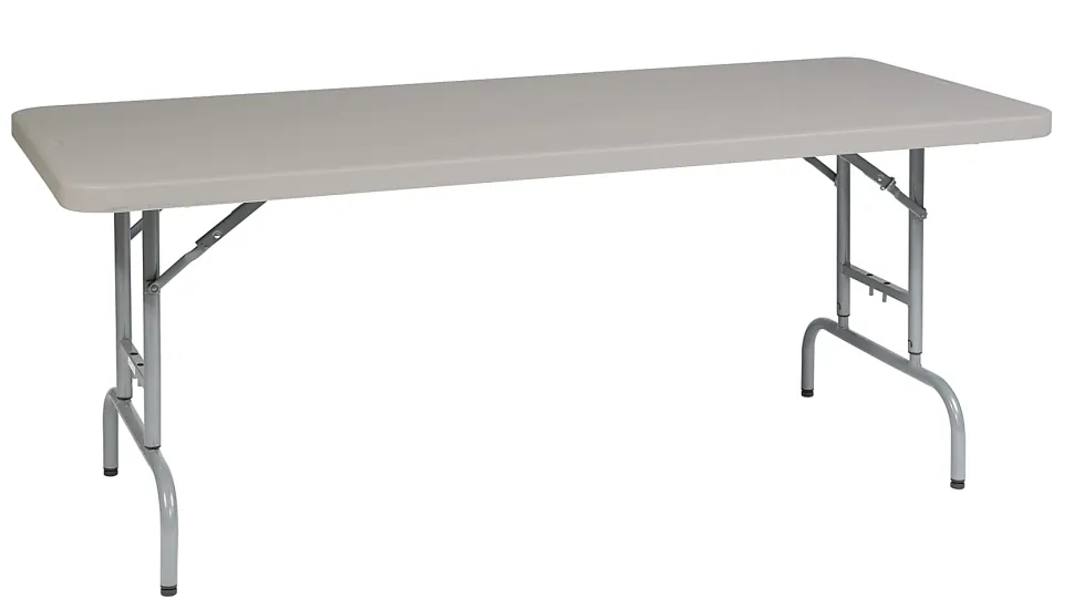 Office Star WorkSmart Height-Adjustable Resin Multipurpose Table, 29-1/2"H x 72"W x 30"D, Unfinished