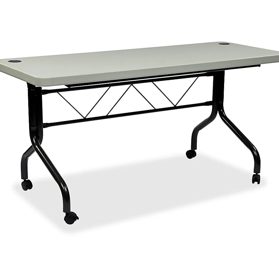 Office Star™ Work Smart Resin Multi-Purpose Flip Table With Locking Casters, 29-1/4"H x 60-1/2"W x 23-3/4"D