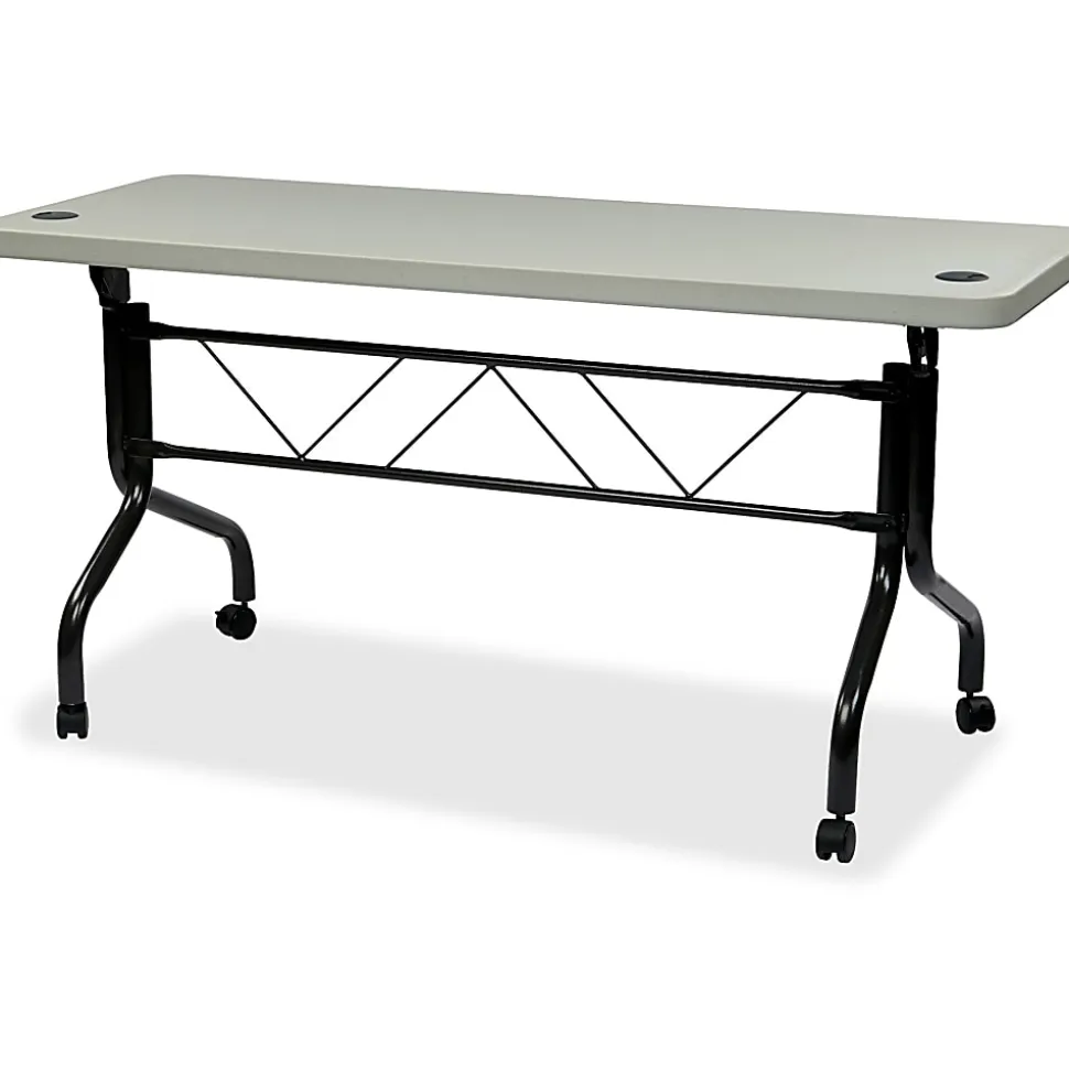 Office Star™ Work Smart Resin Multi-Purpose Flip Table With Locking Casters, 29-1/4"H x 60-1/2"W x 23-3/4"D